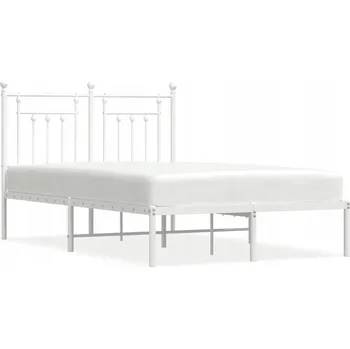 Postel Bílý kovový rám postele 207 x 125 x 97 cm, matrace 120 x 200 cm