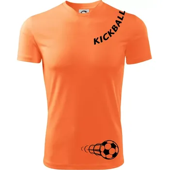 Kickball nápis šikmo - Dětské triko sportovní (dresovina) - 146 cm/10 let ( Neon mandarine )