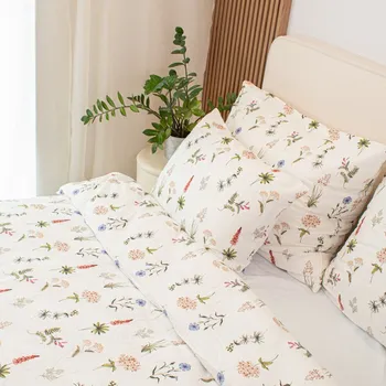 Mušelínový povlak na polštář 50x70 cm luční květiny