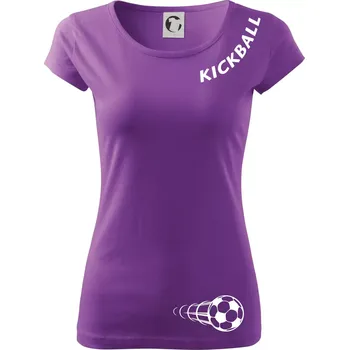 Dámské tričko Kickball nápis šikmo - Dámské triko Pure - 2XL ( Fialová )