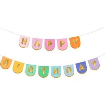 Vlaječková girlanda Happy Birthday - Colors 163 x 12 cm