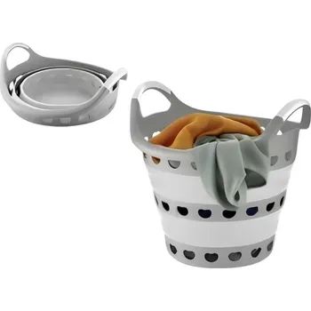 Odpadkový koš PROHOME - Koš na prádlo14l skládací šedý