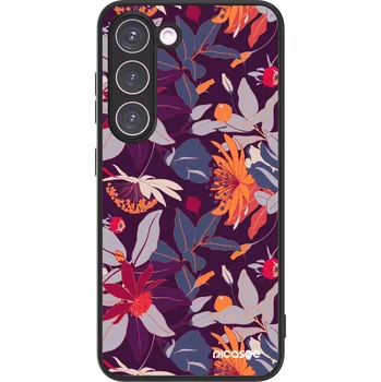 Pouzdro na mobilní telefon Picasee ULTIMATE CASE PowerShare pro Samsung Galaxy S23 5G - Purple Leaf