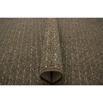 Koberec KOBEREC SMYČKOVÝ HNĚDÝ BÉŽOVÝ S KOSTKOVANÝM VZOREM NA FILCU DO POKOJE ZEMBLA 200x200 cm