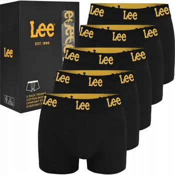 Lee Innes Black černé měkké elastické pánské boxerky slipy 5 kusů XL