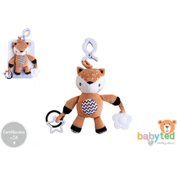 Hračka pro nejmenší Srneček babyted chrastítko plyš 30cm závěs na postýlku/kočárek na kartě v sáčku 0m+