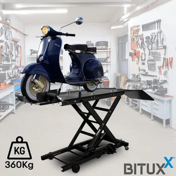 Hever Hydraulický nůžkový zvedák na motocykly 360 kg - černý M19724