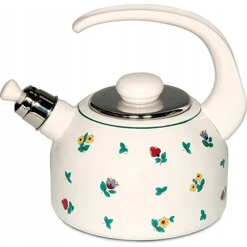 Varná konvice Tradiční ocelová smaltovaná Konvice Riess 2 l béžová, bílá