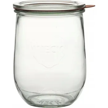 Zavařovací sklenice Zavařovací sklenice 1 l víčko těsnění svorky tvar tulipán Weck (4 ks)
