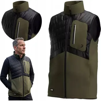 Pánská vesta Pánská hybridní vesta OAK khaki zateplená Safety Jogger vel. M bez rukávů