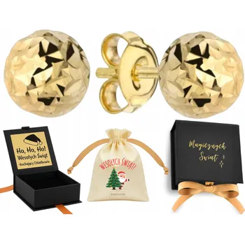 Náušnice ZLATÉ NÁUŠNICE DIAMANTOVĚ BROUŠENÉ KULIČKY KULKY PEcky ŠROUBKY 585 4 MM