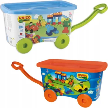 ostatní stavebnice Stavební STAVEBNICE UNICO 8519 Vozík s kostkami 150 kusů