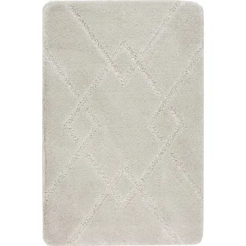 Koupelnová předložka KOUPELNOVÁ PŘEDLOŽKA S ROMBY PROTISKLUZOVÁ SVĚTLE ŠEDÁ ROHOŽKA MORENO 50x80 cm