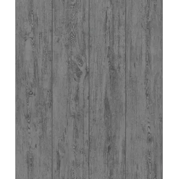 Tapeta Tapeta loft černá deska s letokruhy, prkno, černá grafit