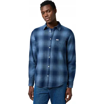 Wrangler pánská košile casual 1 PKT INDIGO SHIRT dlouhý rukáv regular bavlna velikost XL