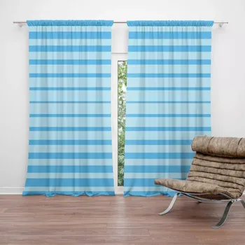 Závěs Sablio Závěs Světle modré pruhy: 2ks 140x250cm