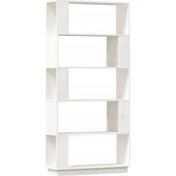 Knihovna Regál na knihy/přepážka, masivní borové dřevo, 80x30x163,5 cm, bílý