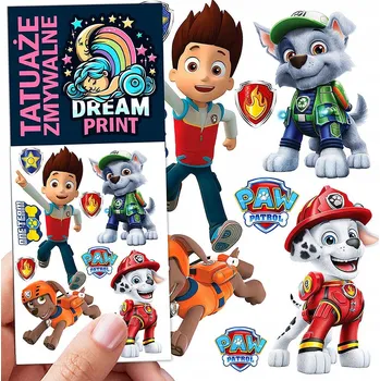 Odstranitelné tetování DOČASNÉ OMYVATELNÉ TETOVÁNÍ PRO DĚTI Tlapková patrola
