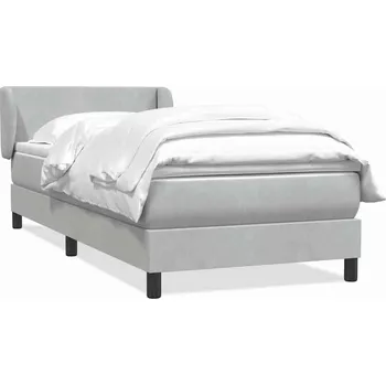 Postel vidaXL Box spring postel s matrací 90x220 cm samet [3317389] Barva: světle šedá