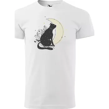 Sablio Tričko s potiskem Noční mňau - bílé 5XL