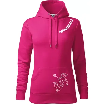 Dámská mikina Handball nápis šikmo 1 - Mikina dámská Cape s kapucí - L ( Purpurová )