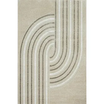 Koberec KOBEREC BÉŽOVÝ KRÉMOVÝ LINIE DVOUÚROVŇOVÝ MĚKOUČKÝ DO OBÝVACÍHO POKOJE MATARA 120x170 cm