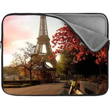 pouzdro na notebook Sablio Obal na notebook Eiffelova věž a červený strom - 17"