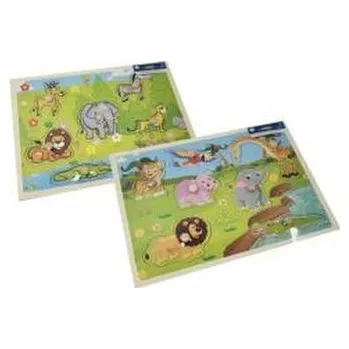 Dřevěná hračka Ukladanka drewniana 30x23cm Zwierzęta mix