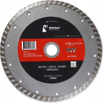 Řezný kotouč Diamantový řezný kotouč Molatool 180x2,4x22,2 Turbo Profi