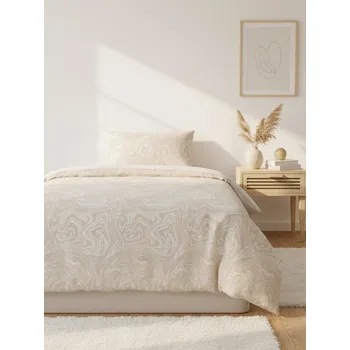 Povlečení Sinsay - Sada saténového povlečení - béžová - 688II-80X - 688II-80X-ONE