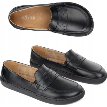 Dámské mokasíny Dámské barefoot mokasíny Inga s širokou špičkou POLSKÉ černé 38