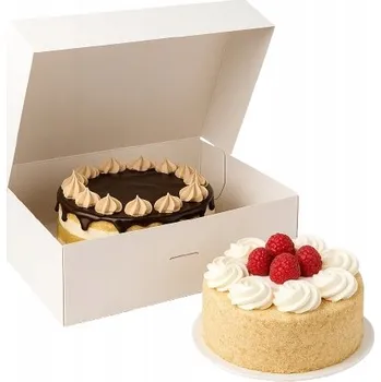 Krabice na dort dort, 15 ks uzavřená kartonová, bílá, 30x21x8cm