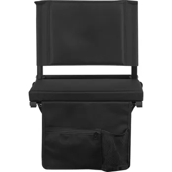 Podsedák Vevor Sedák na tribunu skládací s opěrkou, polštářem, popruhem, černé