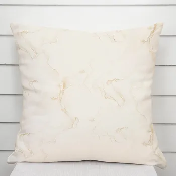 Povlak na dekorativní polštářek Sametový povlak na polštář Isabela IBL-017 Zlatý/kouřový mramor na smetanovém 40 x 40 cm