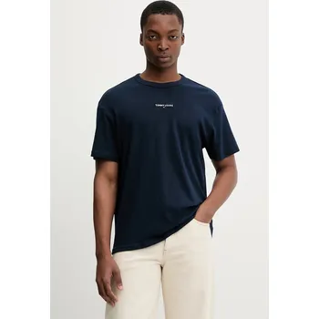 Bavlněné tričko Tommy Jeans DM0DM21110 námořnická modř 59X, vel. XL