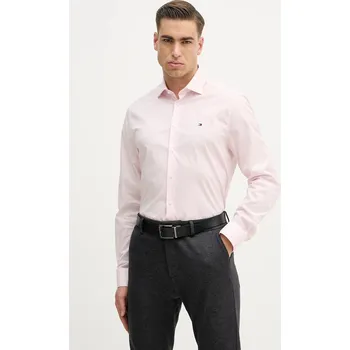 Pánská košile Košile Tommy Hilfiger pánská, bílá barva, slim, s italským límcem, MW0MW38347 03X, vel. 44