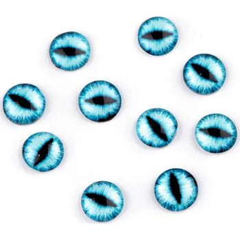 Skleněné oči k nalepení kočka, drak Ø10 a 12 mm, malé, 11 (10 mm) mint