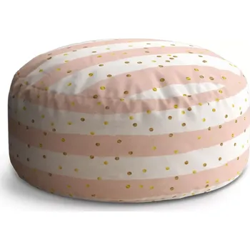 Taburet Sablio Taburet Circle Pruhy a zlaté tečky: 38x48 cm