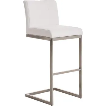 Barová židle Nerezová barová židle Taje látkový potah, bílá