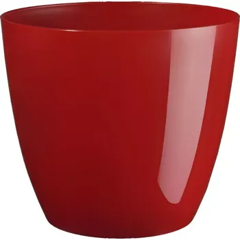 Květináč Obal Ella - lesklá červená (vánoční řada) 15 cm