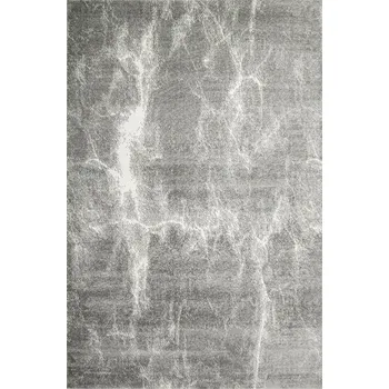 Koberec 80x150 cm MĚKKÝ KOBEREC ŠEDÝ KRÉMOVÝ VZHLED MRAMORU