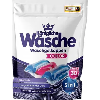 Tableta na praní Königliche Wäsche Kapsle na praní 3v1 Barva DE – 30 ks