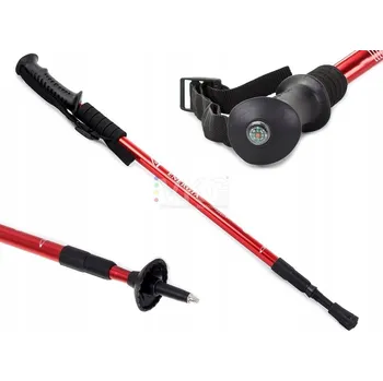 Trekingová hůl Teleskopické hole nordic walking červené barvy, vysoká kvalita provedení
