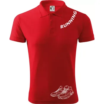 Pánská košile Running nápis šikmo - Polokošile pánská Pique Polo 203 - L ( Červená )