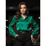 Halenka v saténovém provedení VSB ELEGANT ve smaragdové barvě , VELIKOST XS