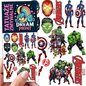 Odstranitelné tetování Smyvatelné tetovačky pro děti Avengers - dočasné tetování