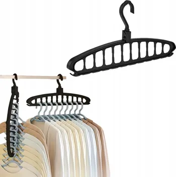 Věšák Věšák na oblečení šetřící místo TSG-186 Černý, 10 sekcí