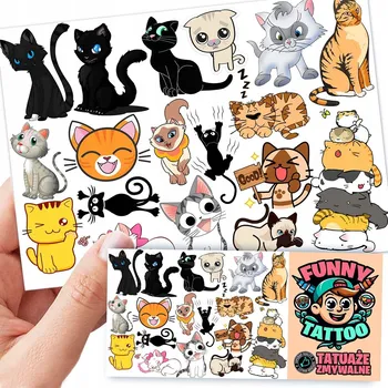 Odstranitelné tetování Tetování KOČKY VTIPNÉ TETOVÁNÍ 1 ks