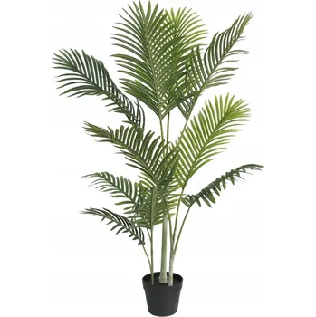 umělá květina Umělá palma z polypropylenu, 120 cm, zelená, Květináč 15/11,5 x 13,5 cm