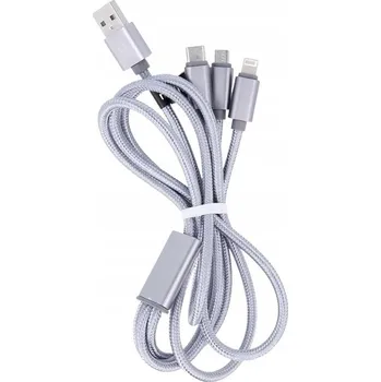 Datový kabel Kabel Maxlife USB - USB typ C 1 m šedý